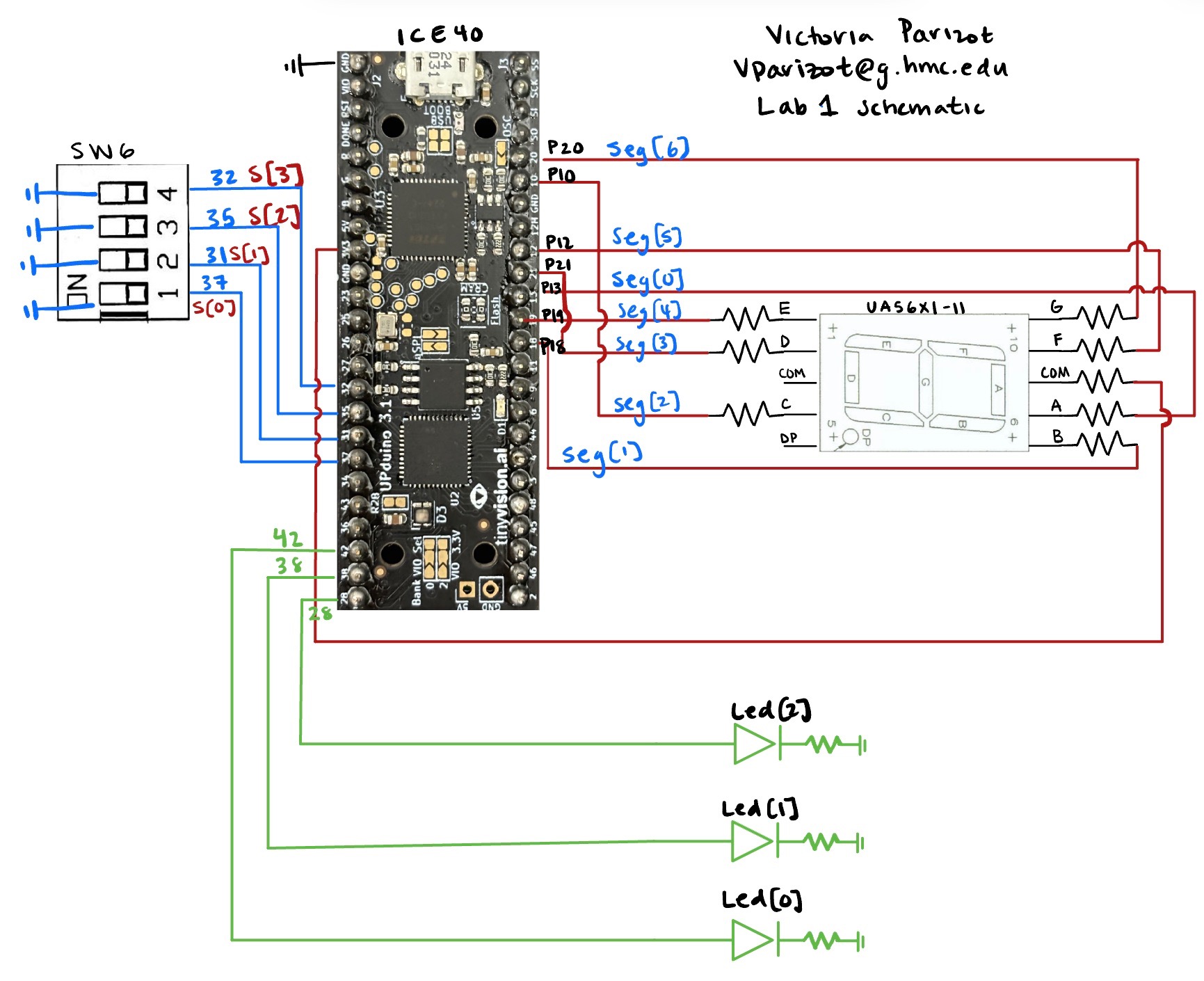 Lab 1 Circuit Schematic, Victoria Parizot, 09/04/2024